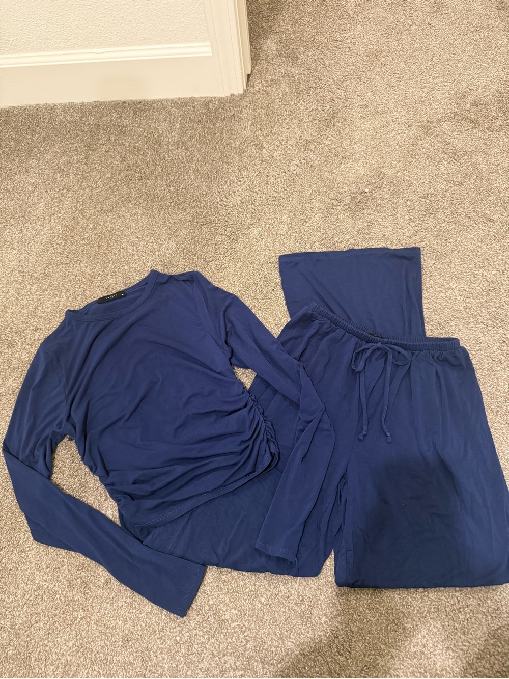 Women's Navy Lounge Pants and matching top set